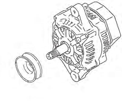 ALTERNATOR 0. Reinstall the rear cover (Figure 0-7, ()) to the rear frame housing with three bolts (Figure 0-7, ()). Installation of Alternator Alternator. Position the alternator on the gear case.