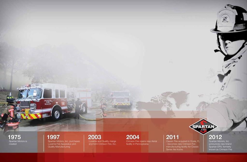 Spartan ERV Spartan ERV (Emergency Response Vehicles) is a part of Spartan Motors, Inc., a publicly traded and diversified company serving multiple industries that was created in 1975.