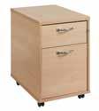 Maple (M) Oak (O) White (WH) Walnut (W) Height: 630mm 2 and 3 rawer eluxe Mobile Pedestals With metalbox drawer Solid 18mm drawer base MP2 with 1 shallow drawer and