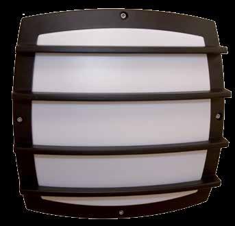PALADINE SQUARE ROUND BULKHEADS 130 130 For protected area lighting IP65 surface mounted luminaire constructed of die cast aluminium housing and front paladine end grille with UV stabilised