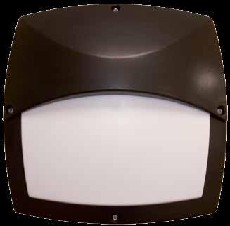 KNIGHT SQUARE ROUND BULKHEADS For protected area lighting IP65 surface mounted luminaire constructed of die cast aluminium housing and front (hood) cover with UV stabilised polycarbonate vandal