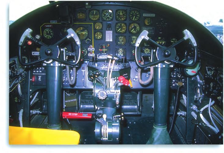 Instrument Panel of the B-25 Mitchell Bomber (EAA) gyroscope with the ground he would always know up from down. The gyroscope would stay level while he moved the aircraft around it.