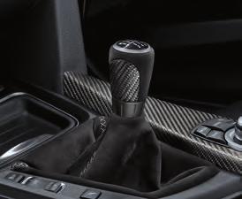 * A new design comprised of real carbon fibre, with the M Performance logo integrated into the gear knob graphic.