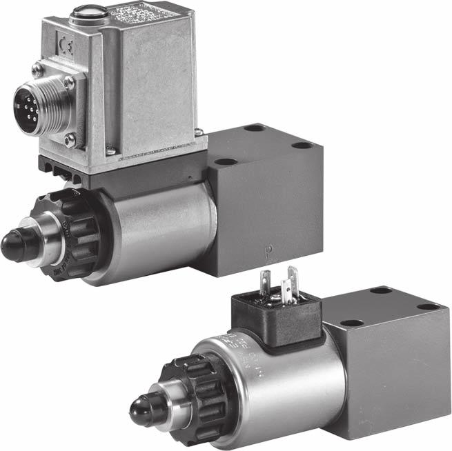Proportional pressure relief valve, directly operated, without/with integrated electronics (OBE) ype DBE and DBEE RE 96 Edition: 03-06 Replaces: 04.