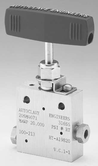 Needle Valves edium Pressure S Series Pressures to 20,000 psi (1379 bar) Since 1945 utoclave ngineers has designed and built premium quality valves, fittings and tubing.