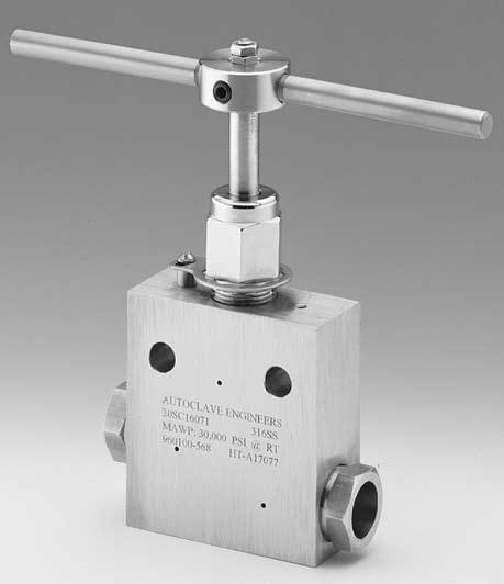 eedle Valves - 30S Series Pressures to 30,000 psi (2068 bar) Pressure/ Temperature Rating iameter Orifice psi (bar) Size onnection Size Rated @ Room Inches Inches (mm) v * Temperature** S000X43.438 (.