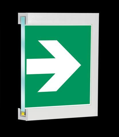 GuideLed Escape Sign Luminaires GuideLed 10011 11026 New lightguide technology for perfect illumination in line with standards Two viewing distances (20 m and 30 m) for