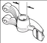 6. CYLINDER HEAD/VALVE Rocker Arm Measure the cam rocker arm I.D., and wear or damage, oil hole clogged? Service Limit: Replace when it is less than 12.080 mm.