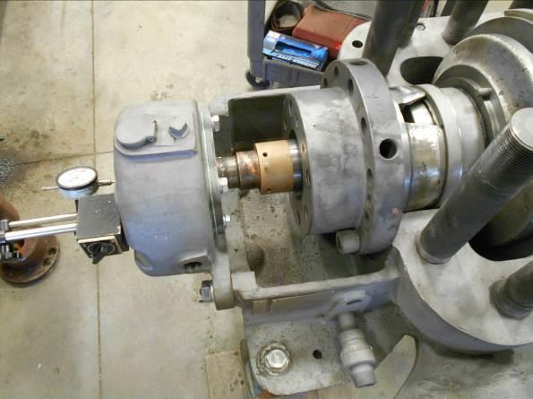 The stuffing box extension was welded up and machined down to like new conditions.