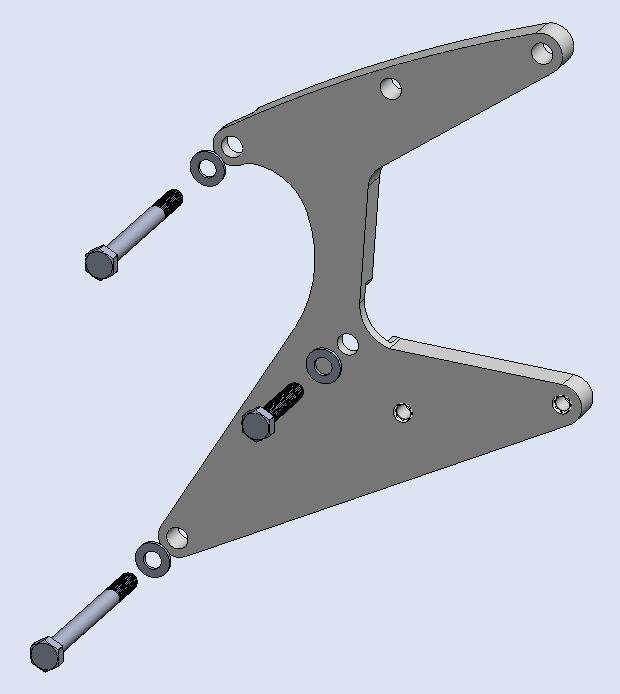 Supercharger Bracket Sub-Bracket (6.1L Only) 1 Remove the three bolts used to mount the sub-bracket with a 13mm socket. 2 Install the sub-bracket using the three mounting locations from step 1.