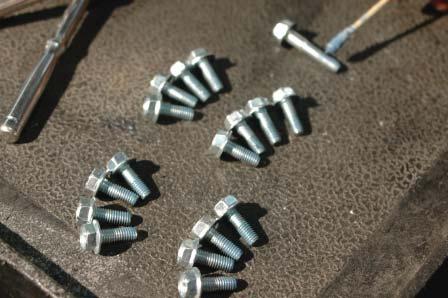 Put a bead of blue Loctite on the supplied 6mm x 16mm bolts that hold the