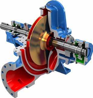 Double Suction Impeller - Assures Hydraulic Axial Balance for lower thrust bearing loads, longer pump life, and low maintenance.