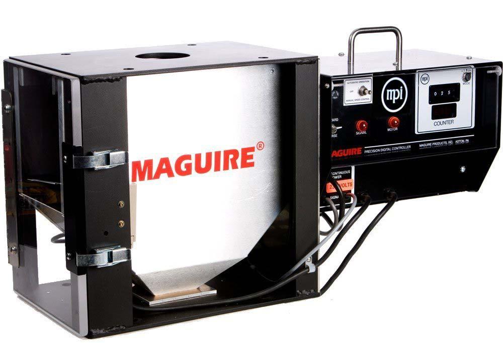 Maguire MXF Overview The Model MXF starve feeder carefully regulates the volume of material supplied to the feed throat of the process machine.