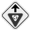 sign shall indicate that you are approaching a roundabout and you should slow down to the noted speed limit.