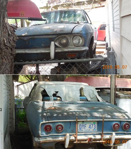 1967 Corvair Monza Convertible. 110 hp, 4 speed manual transmission. Located in Minneapolis, MN. For sale $500 or best offer prior to October 2, 2017. One owner, now too old to continue restoration.