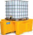 splashproof dispensing of fluids from the IBC Can be used with any type of IBC with an integral pallet Double IBC Spill Pallet The largest polyethylene spill pallet