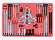 balancers, timing gears and pulleys where access to 2 or 3 tapped holes is available 46 piece set Triple Leg Pullers