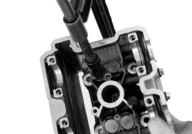 With the cam chain groove of cylinder face the left side, it is the front cylinder when the cam chain tension adjuster be existed at the back.