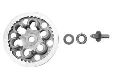 Hold the primary drive gear nut and tighten the clutch spring mounting bolts in a