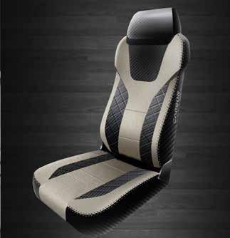 Silver Panel Accent: Carbon* CARBON SADDLE SEAT DESIGN AVIONICS PANEL New Seat Pattern Design Leather: Saddle Leather Accent: Carbon Fabric Stitch: Black Interior Panels Upper