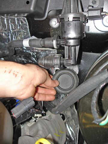 The size of the X must allow the engine room side of the gauge pod connector to pass through the rubber grommet EVAP