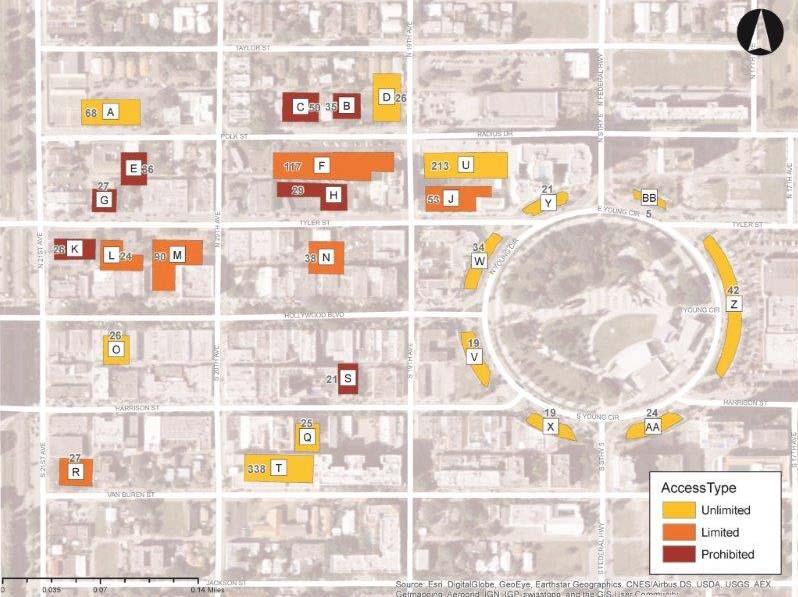 Exhibit 3 Public Access to Public and Private Downtown Parking Facilities It is important to note that while the study area inventory consists of 26 different off street facilities that collectively