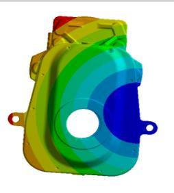 Free - Free Modal AnalysisGray Cast Iron and Aluminium Alloy First modal analysis on the assembly is made without applying any boundary