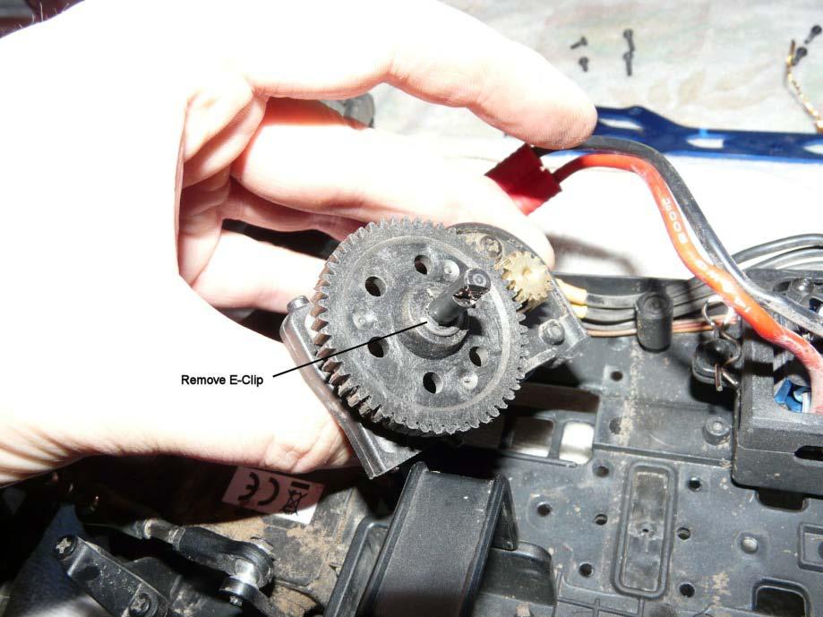 FIGURE 7 Now you have the front drive cup removed, pull off the front spur gear assembly mounting