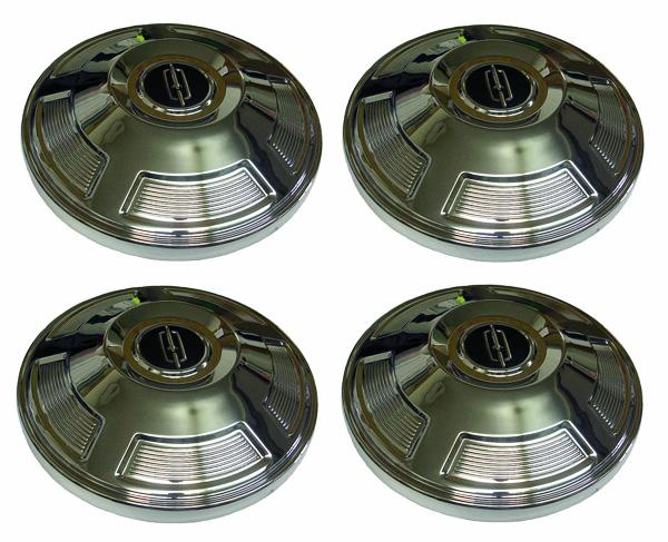99 1966 Small Disc Hub Cap Set (dog dish) - Pc New stamped steel tooling and chrome plating have made these CUFSHC6670 6.