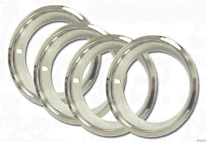 00 1967-1970 Trim Ring, 15 x 7, Correct Stainless Steel - Set of Exact reproduction of the original 15x7 trim ring.