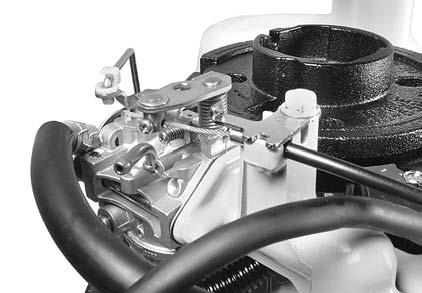 Connect the throttle cable to the carburetor throttle lever. Secure cable under retainer bracket and tighten screw.