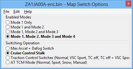 Map Switching Feature** Method of Operation The Map Switching feature is enabled by the option buttons in the Map Switch Options' map.