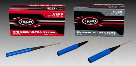 UNI-SEAL ULTRA STEMS FOR 2-PIECE REPAIR 250-1UL 251-1UL TECH Uni-Seal Stems for Large 2-Piece Repair 291-1UL CC6 (270) ULS6 (250-1UL) Prepared Box No. Description Injury Size Qty.