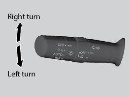Turn on all exterior lights including headlights. Turn fog lights *1 on or off. One-Touch Turn Signal Use this quick and convenient method to signal a lane change.