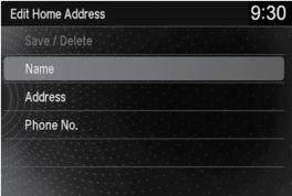 NAVIGATION NAVIGATION Home Address Store your home address in the system so you can easily route to it. Store your home address in the system so you can easily route to it. Use the interface dial to make and enter selections.