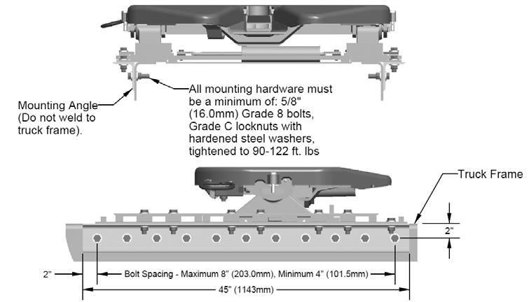 Installation Instructions Air slide bracket (LWO) Adjustment of 24" mounting slide shown. Assemblies with greater adjustment require longer angle and additional mounting bolts.
