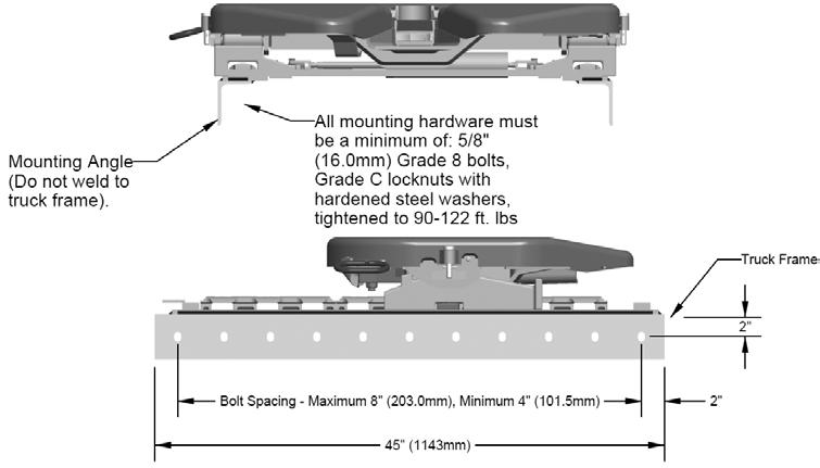 Air Slide Bracket (LWI) Installation Instructions Adjustment of 24" mounting slide shown. Assemblies with greater adjustment require longer angle and additional mounting bolts.