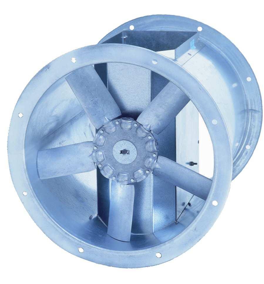 product AB - Bifurcated Adjustable Pitch Axial Flow dimensions mm 315-125 poles & duty 2-6 / up to 23, L/s application For specialised and high temperature motor out of airstream applications.