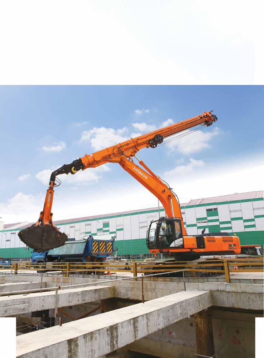 ZAXIS-5 series CLAMSHELL TELESCOPIC ARM A P P L I C A T I O N & A T T A C H M E N T