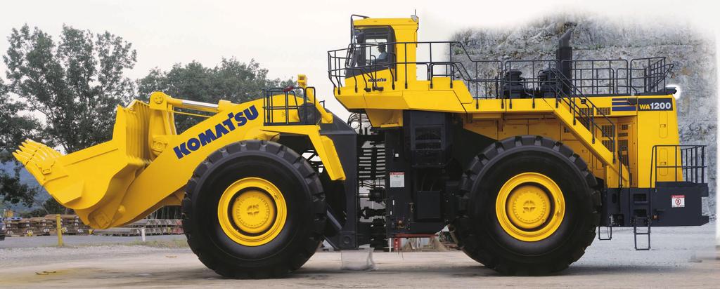 WA1200-6 W HEEL L OADER WALK-AROUND High Productivity & Low Fuel Consumption High performance SSDA16V160E-2 engine Low fuel consumption The largest bucket in its class Extra dumping clearance and