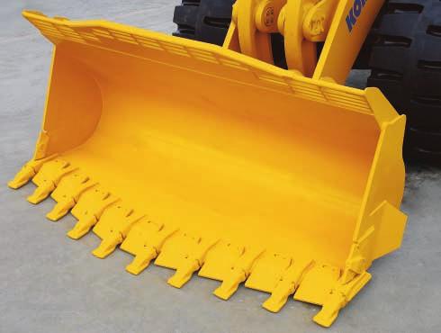 The Largest Bucket in Its Class The WA1200-6 is equipped with the largest bucket in its class at 20.0 m 3 26.2 yd 3. Komatsu s bucket is designed for easy loading with little spillage.