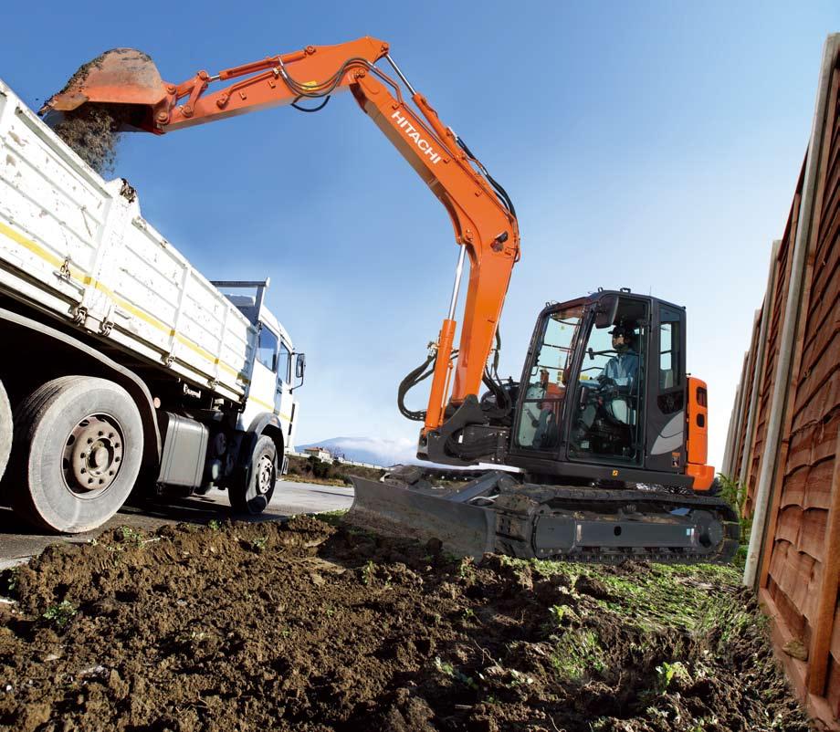 Excellent Operator Visibility and Nimble Body for More Production Needs The ZAXIS85USB is a short rear-end swing type excavator for productive job in narrow space.