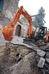 short rear-end swing type excavator for productive job in tight space.