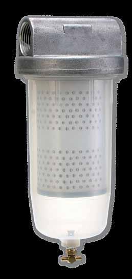 FUEL FILTER High Flow Fuel filter, complete with 10 micron fuel filter element Durable & lightweight design for easy installation on both mobile & stationary fuel tanks and on gasoline & diesel fuel