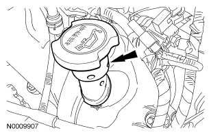 Vehicles with automatic transmission 10. Remove the nut and position the transmission fluid indicator tube aside. Fig. 106: Identifying Transmission Fluid Indicator Retaining Nut Vehicles with 5.