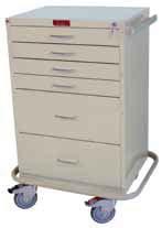 TREATMENT & PROCEDURE CARTS GP LINE, MINI LINE Save Space with Narrow Design 6142 GP Line, Six Drawer 6150 GP Line, Three Drawer with Lower Storage Compartment GP LINE Key lock, with two keys Full