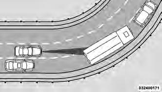 Turns And Bends When driving on a curve with ACC engaged, the system may decrease the vehicle speed and acceleration for stability reasons, with no target vehicle detected.