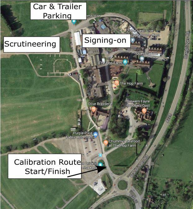 Please follow the Hughes Rally signs from the entrance of the Hop Farm to the Scrutineering, Parking and Signing-on areas. Please attend scrutineering before signing-on.