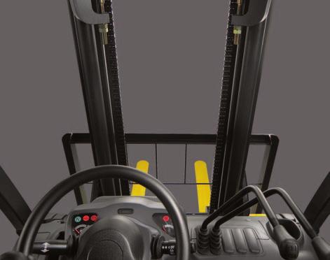 The combined technology of both of these Komatsu designed systems further reduce the vibrations transferred to the mast, fork, steering wheel and control lever, as well as the operator s seat.