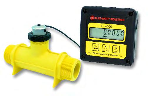 BW Digi-Meter F-2000 Tee Fitting, remote mount display Rate & Total Analog Process Pipe Size LPM Display Output Control M/NPT Flow Range Model Number Model Number Model Number 3 / 8 3 to 30